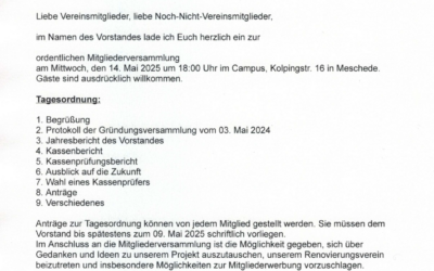 Einladung zur Mitgliederversammlung